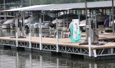 Marine fuel on the north side of Lake Travis, accommodating boats of all sizes