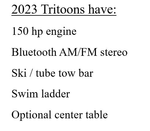 Ski Pontoon typical of the fine late-model boats for rent at Briarcliff Marina Boat Rentals